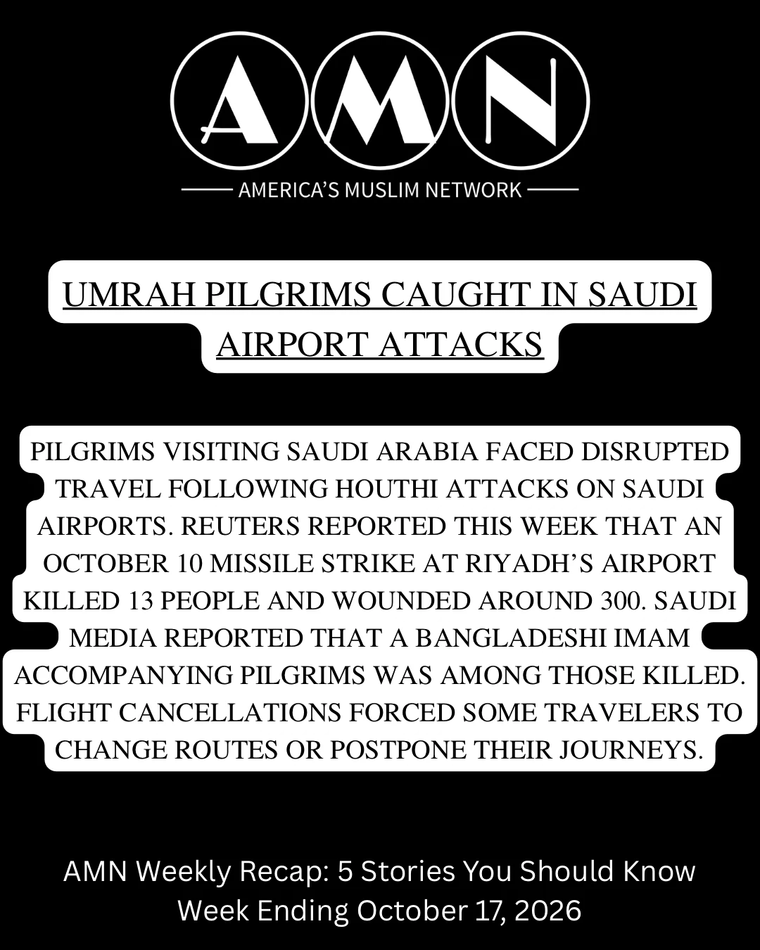 Umrah Pilgrims Caught in Saudi Airport Attacks